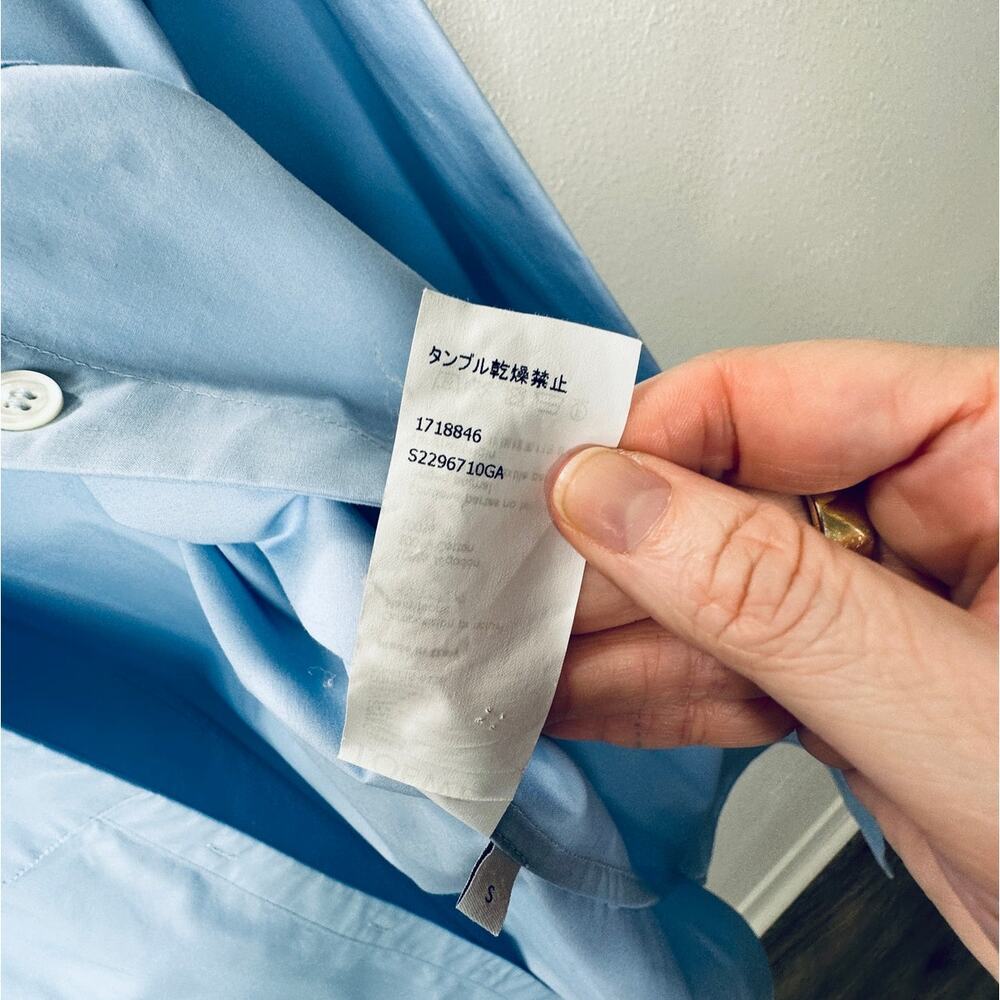 Loewe Light Blue Front Button Split Side Asymmetr… - image 8